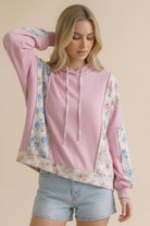 Haptics Sweet Spring Blossoms Color Block Hoodie