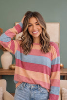 Haptics Sunny Stripes Long Sleeve Knit Top