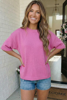 Haptics Pretty in Pink Oversized Knit Sweater
