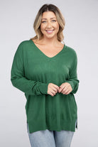 Zenana Plus Garment Dyed Front Seam Sweater ZENANA