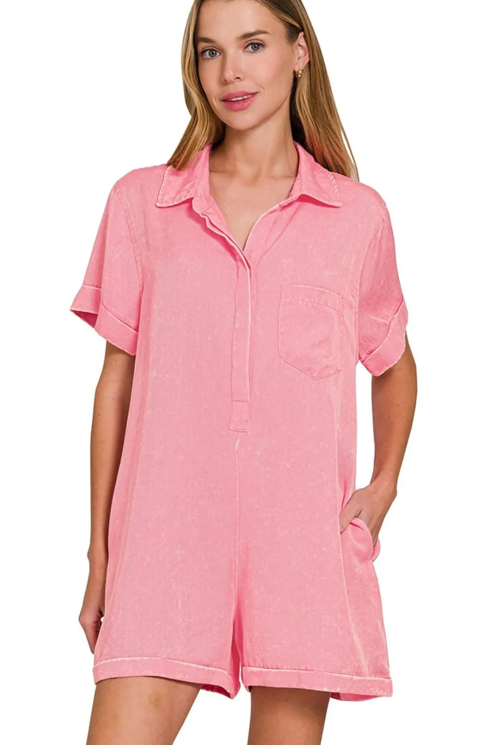 DOUBLE TAKE SHORT SLEEVE ダブル テイク ショート スリーブ Double Take Textured Short Sleeve Top and Shorts Set in 5