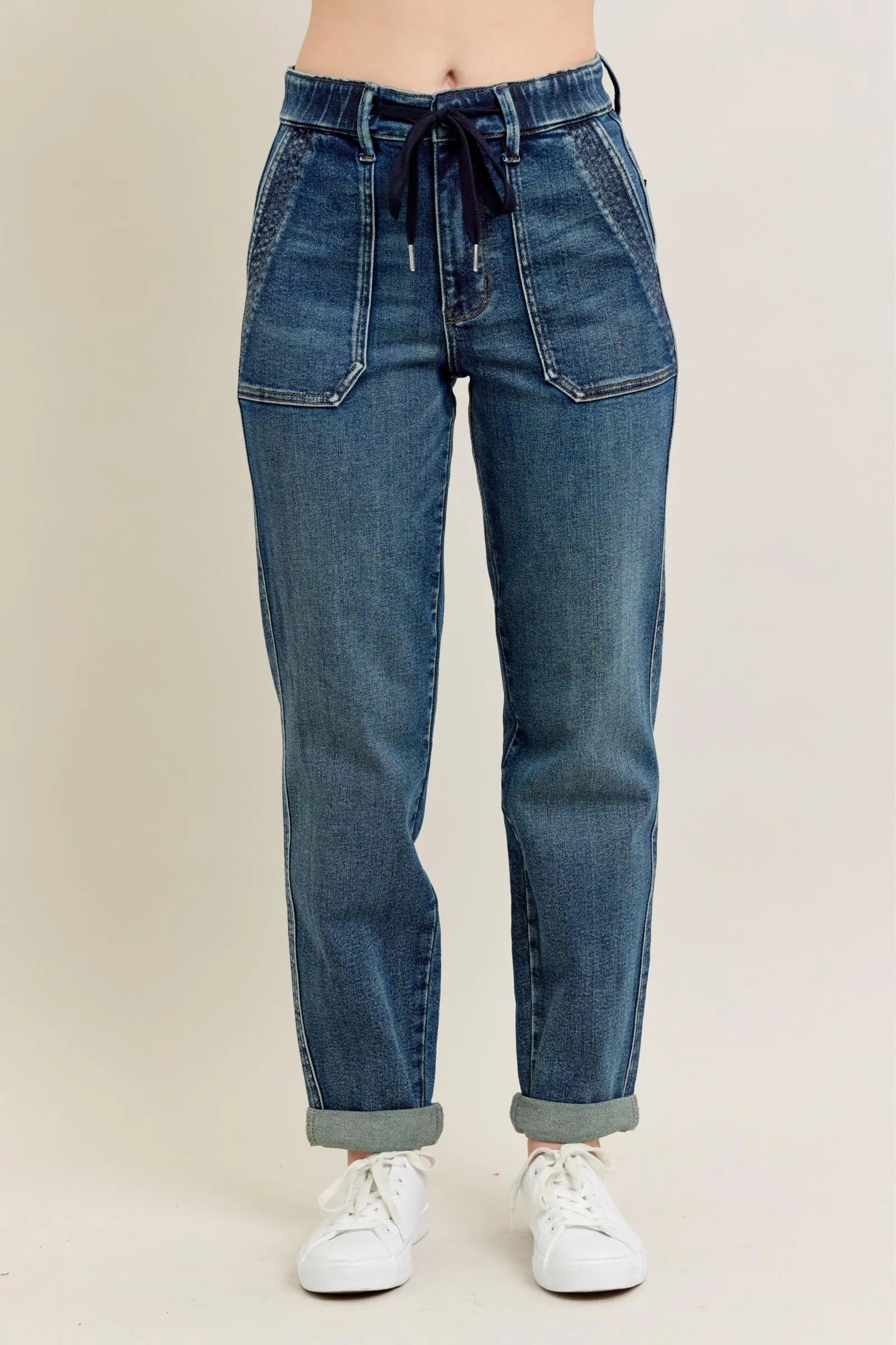 Judy Blue High Waisted Vintage Wash Joggers w/ Drawstring