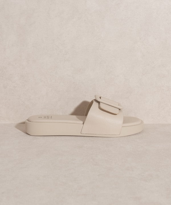 OASIS SOCIETY Daisy - Single Buckle Slide BEIGE Oasis Society