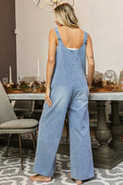 BiBi Washed Denim Buttoned Overall Jumpsuit