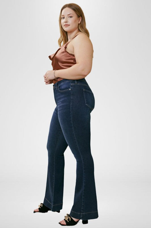 Kancan Plus Size High Rise Flare Jeans Kan Can USA