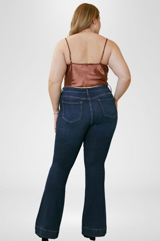 Kancan Plus Size High Rise Flare Jeans Kan Can USA
