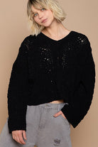 POL Twisted Knit Sweater BLACK POL