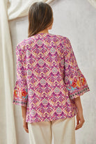 Andree by Unit Print Embroidery Tunic Top Tops