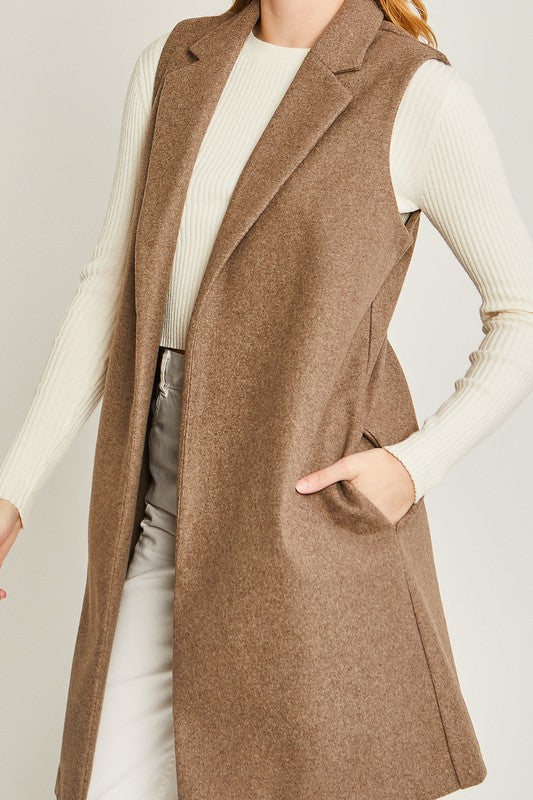 Love Tree JQ Fleece Long Line Vest