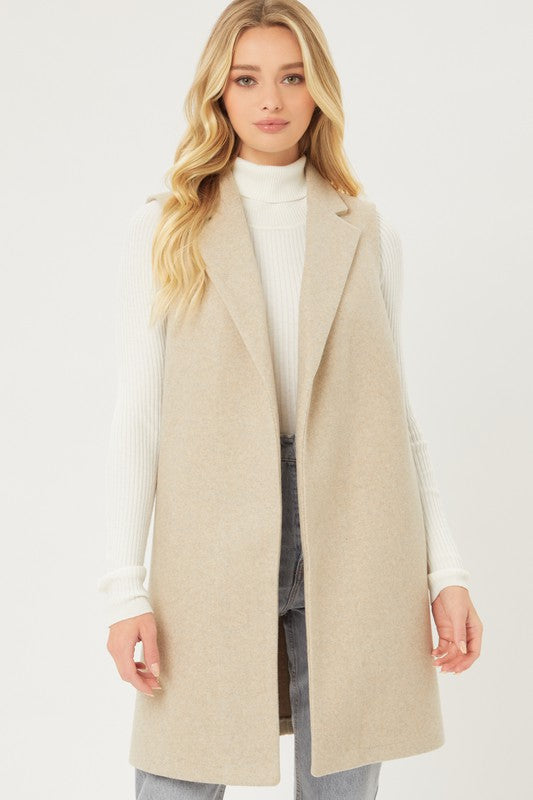 Love Tree JQ Fleece Long Line Vest