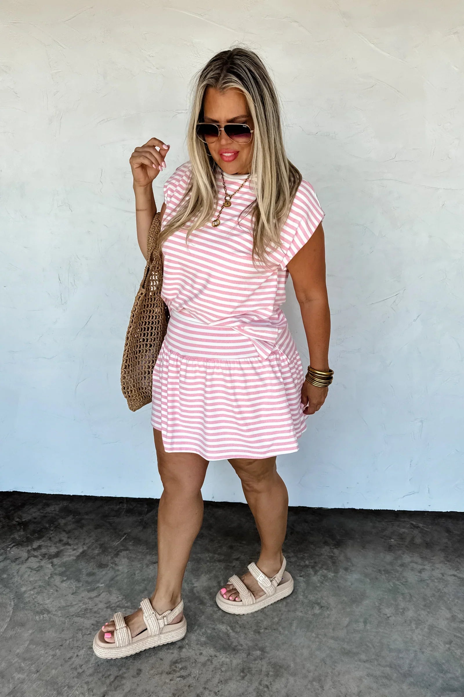 PREORDER: Coastal Stripes Skort Set Womens