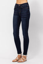 Judy Blue Dark Wash High Waist Hand Sanded Skinny Jeans Jeans