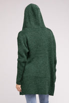 Zenana Hooded Open Front Sweater Cardigan ZENANA