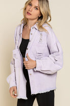 POL Fringe Distressed Oversized Jacket POL