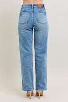 Judy Blue Medium Washed Tummy Control Vintage Wash Straight Jeans