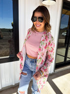 PREORDER: Blakely Summer Feels Lola Cardigan Pink Floral Womens