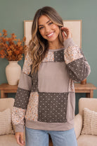 Thankful for Mixed Print Sweatshirt