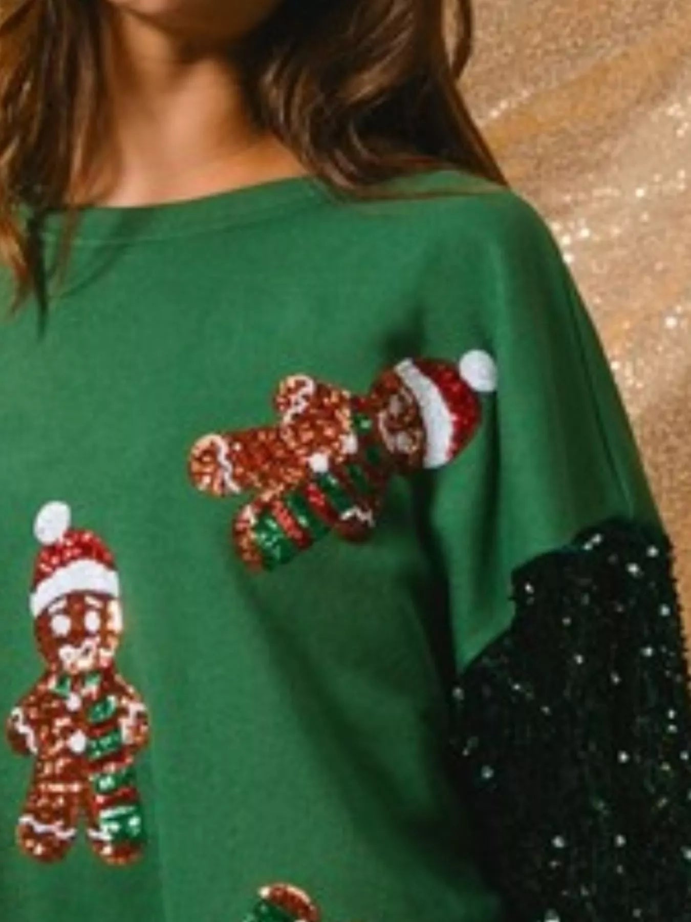 Preorder: Christmas Theme Sequin Long Sleeve Sweatshirt
