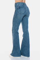 Judy Blue Medium Washed Tummy Control Cut Hem Flare Jeans Jeans