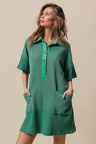 BiBi Jade Dip Dye Mineral Washed Texted Knitted Dress