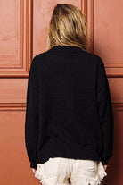 BiBi Black Tinsel Lettering Merry & Bright Christmas Sweater