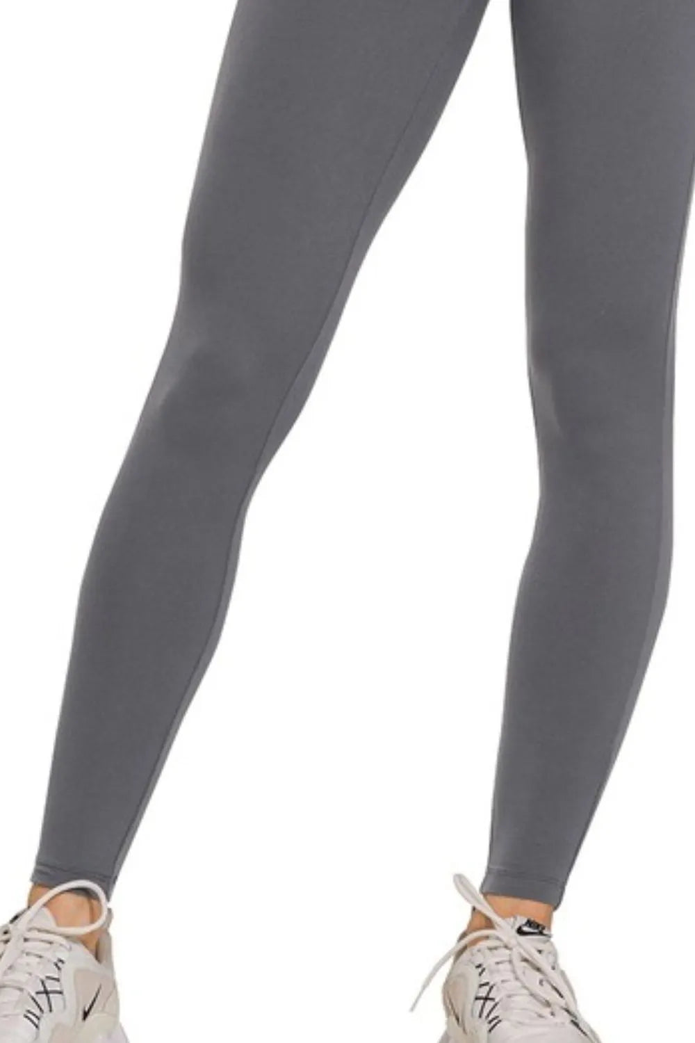 Zenana Ash Gray Microfiber Waistband Leggings