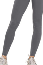 Zenana Ash Gray Microfiber Waistband Leggings