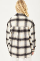 Love Tree Plaid Button Up Jacket with Sherpa Lining Love Tree