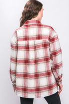 Love Tree Plaid Button Up Jacket with Sherpa Lining Love Tree