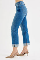 RISEN High Rise Boyfriend Fit Ankle Jeans