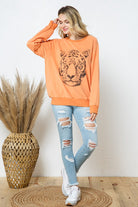 Blue B French Terry Tiger Studded Star Graphic Sweatshirt Shirts & Tops