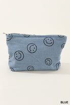 Zenana - 6 Colors- Corduroy Smile Clutch Bag Dusty Blue One Size