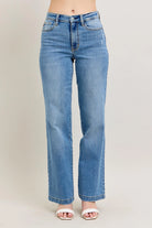 Judy Blue Medium Washed High Waist Straight Jeans MD