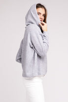 Zenana Hooded Brushed Melange Hacci Sweater ZENANA