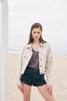 Mustard Seed Bon Color Denim Jacket BONE