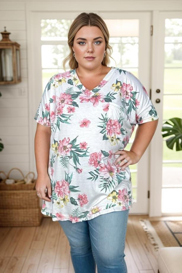 Lovely J Jubilant Floral Tunic Boutique Simplified
