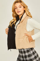 Love Tree Woven Solid Reversible Vest