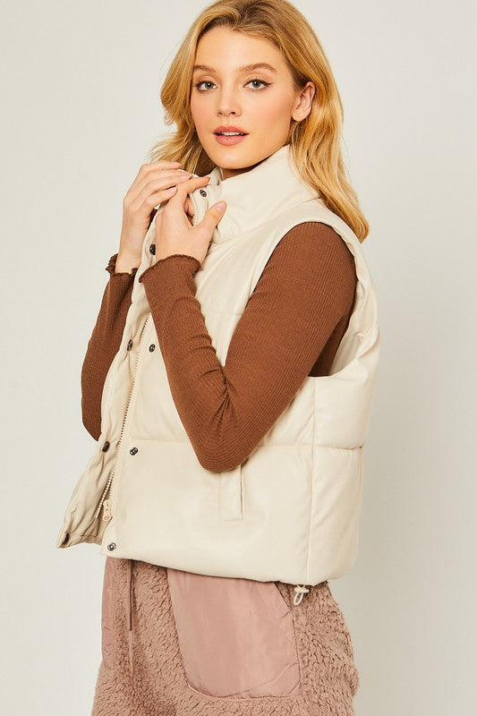 Love Tree PU Padded Vest