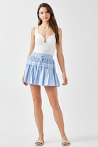 Mustard Seed Trim Lace with Folded Detail Skirt MISTY BLUE Mustard Seed