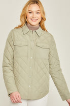 Love Tree Woven Solid Bust Pocket Shacket