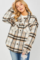 Love Tree Plaid Bust Pocket Shacket BLACK Love Tree