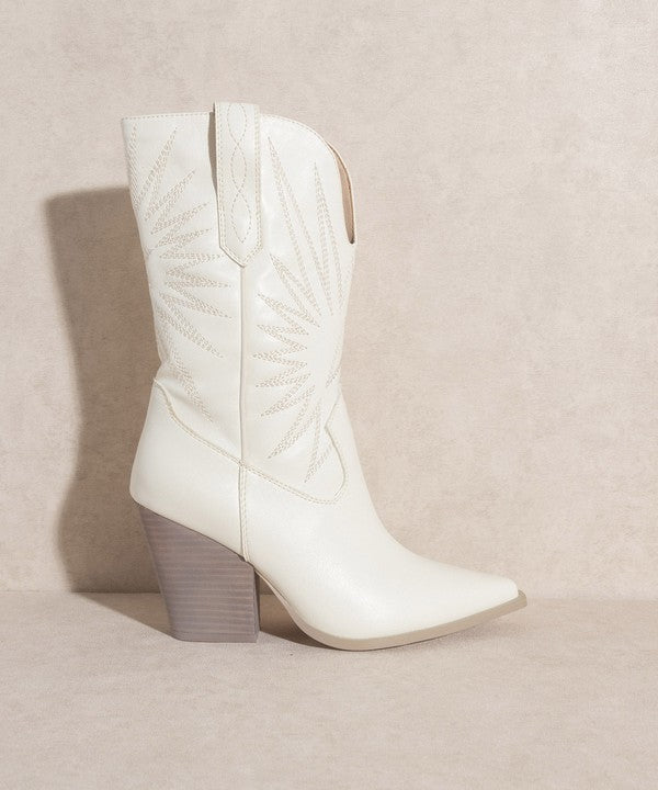 OASIS SOCIETY Emersyn - Starburst Embroidery Boots WHITE KKE Originals