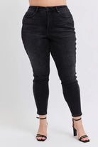 Judy Blue Black Mid Rise Tummy Control Skinny Jeans
