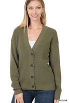 VISCOSE SWEATER CARDIGAN DK OLIVE