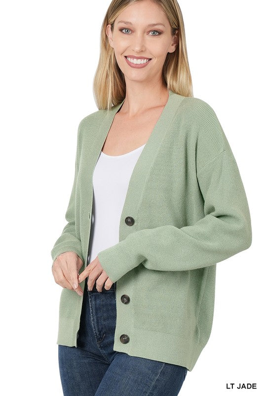 VISCOSE SWEATER CARDIGAN LT JADE XL