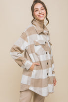 Love Tree Plaid Bust Pocket Shacket