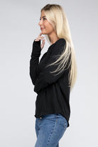 Zenana Cotton Raglan Sleeve Thumbhole Top ZENANA