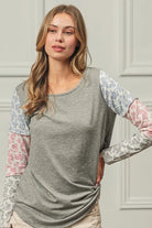 BiBi French Terry with Paisley Triblend Color Block