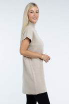 Zenana Mock Neck Short Sleeve Sweater Dress with Pocket in 6 Colors! ZENANA