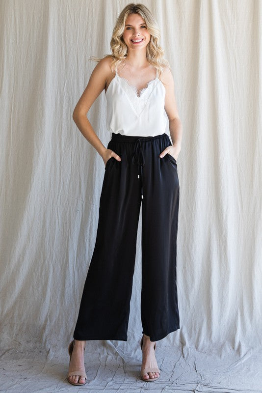 Jodifl City Ease Wide Leg Bottoms in Black Womens
